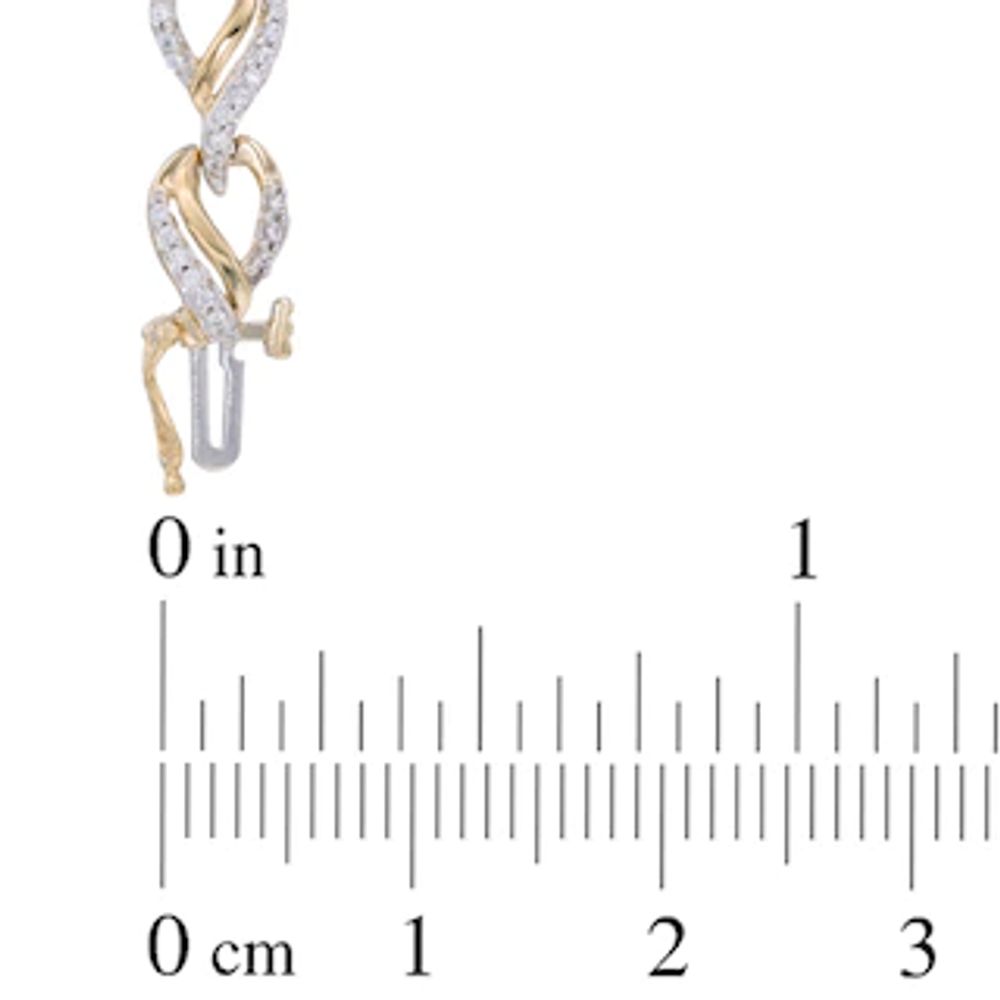 0.96 CT. T.W. Diamond Flame Link Bracelet in 10K Gold - 7.25"|Peoples Jewellers