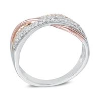 0.23 CT. T.W. Diamond Crossover Ring in 10K Tri-Tone Gold|Peoples Jewellers