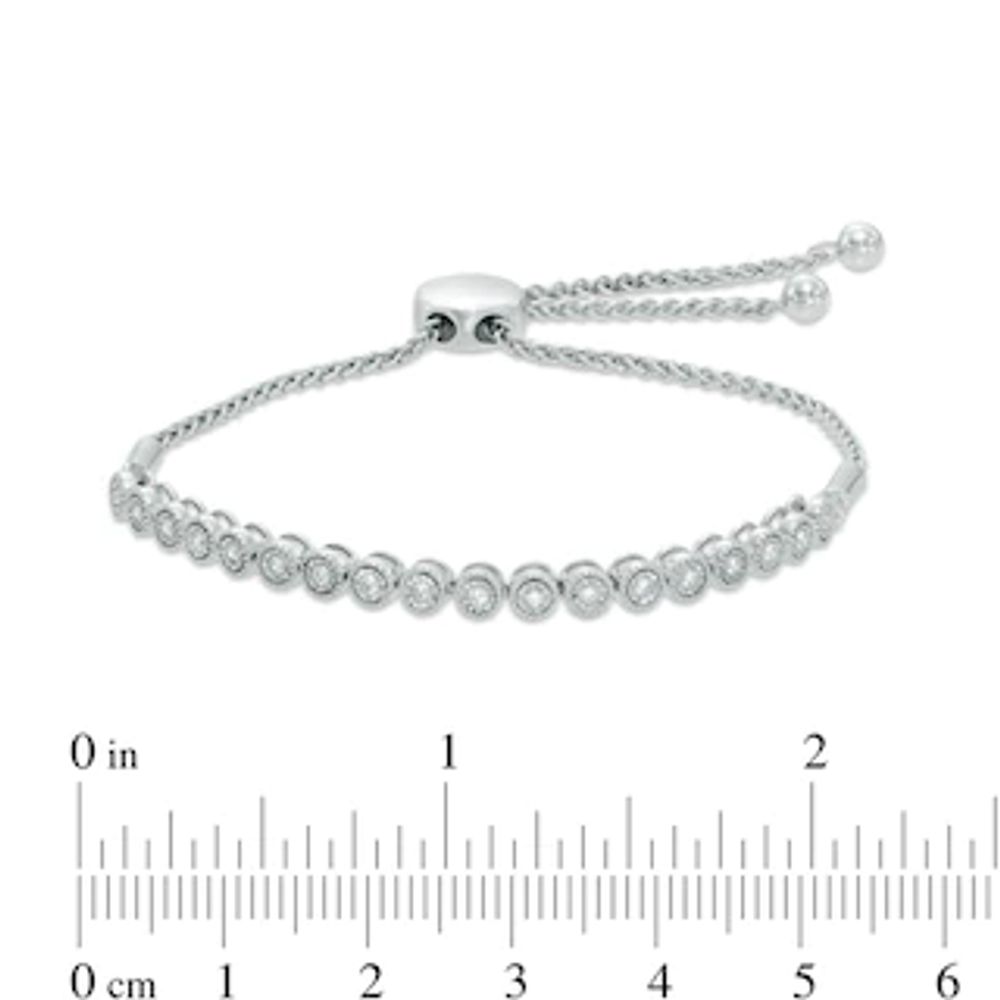 0.25 CT. T.W. Diamond Bubbles Bolo Bracelet in Sterling Silver - 9.5"|Peoples Jewellers