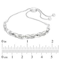 0.20 CT. T.W. Diamond "X" Bolo Bracelet in Sterling Silver - 9.5"|Peoples Jewellers