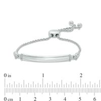 Diamond Accent Bar Bolo Bracelet in Sterling Silver - 8.0"|Peoples Jewellers