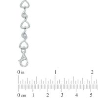 Diamond Accent Heart Link Bracelet in Sterling Silver - 7.5"|Peoples Jewellers