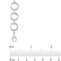 Diamond Accent Circular Link Bracelet in Sterling Silver - 7.5"|Peoples Jewellers