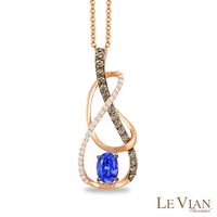 Le Vian® Blueberry Tanzanite™ and 0.44 CT. T.W. Diamond Infinity Twist Pendant in 14K Strawberry Gold™|Peoples Jewellers