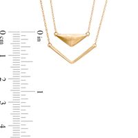 Abstract Chevron Double Strand Necklace in 10K Gold|Peoples Jewellers