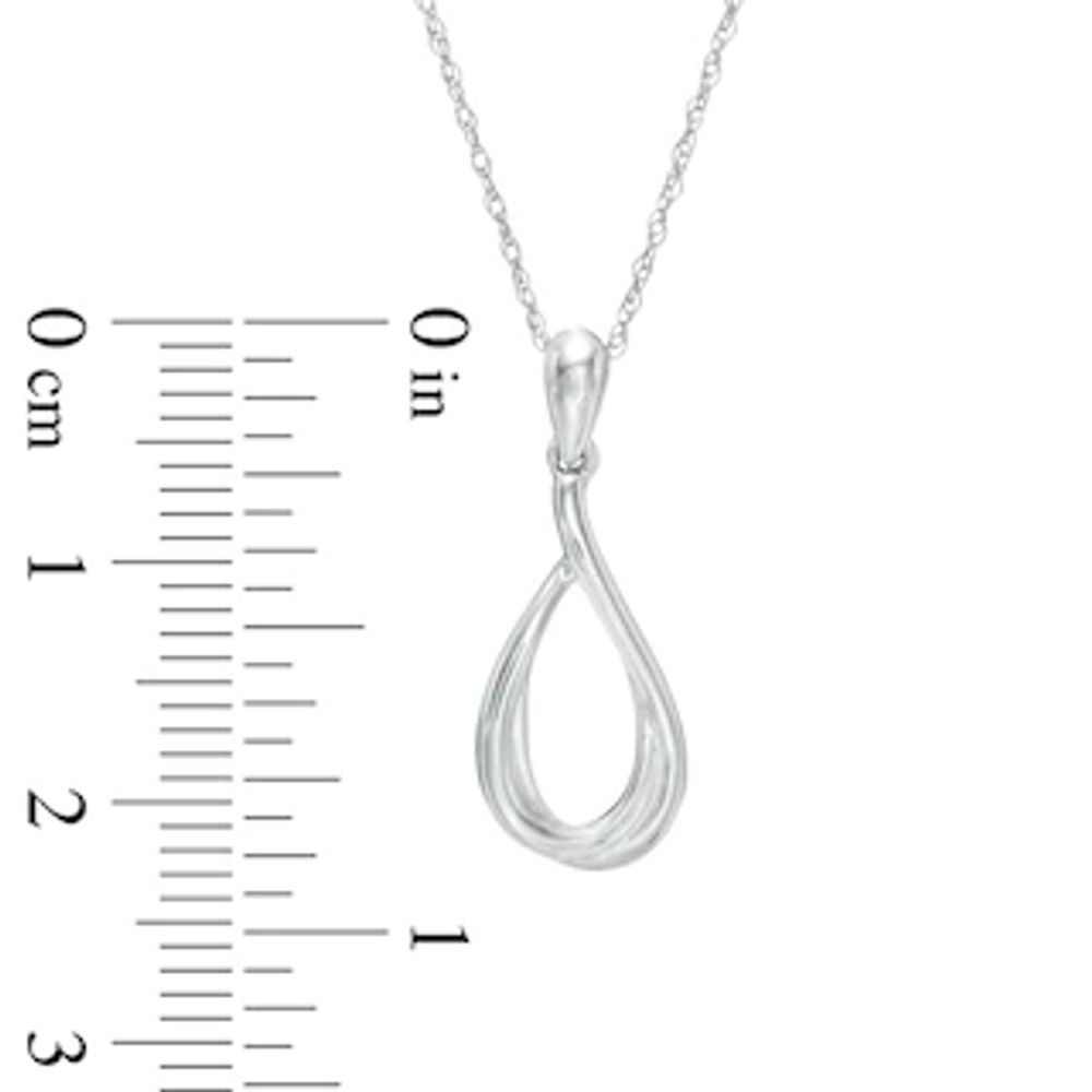 Open Teardrop Pendant in 10K White Gold|Peoples Jewellers