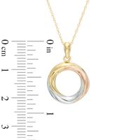 Open Circle Pendant in 10K Tri-Tone Gold|Peoples Jewellers