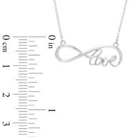 Sideways Infinity "LOVE" Necklace in 10K White Gold|Peoples Jewellers