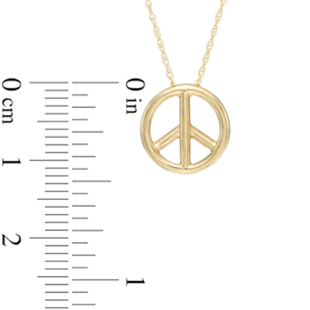 Peace Sign Necklace in 10K Gold|Peoples Jewellers
