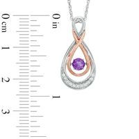 Unstoppable Love™ Amethyst and Diamond Accent Double Infinity Pendant in Sterling Silver and 10K Rose Gold|Peoples Jewellers