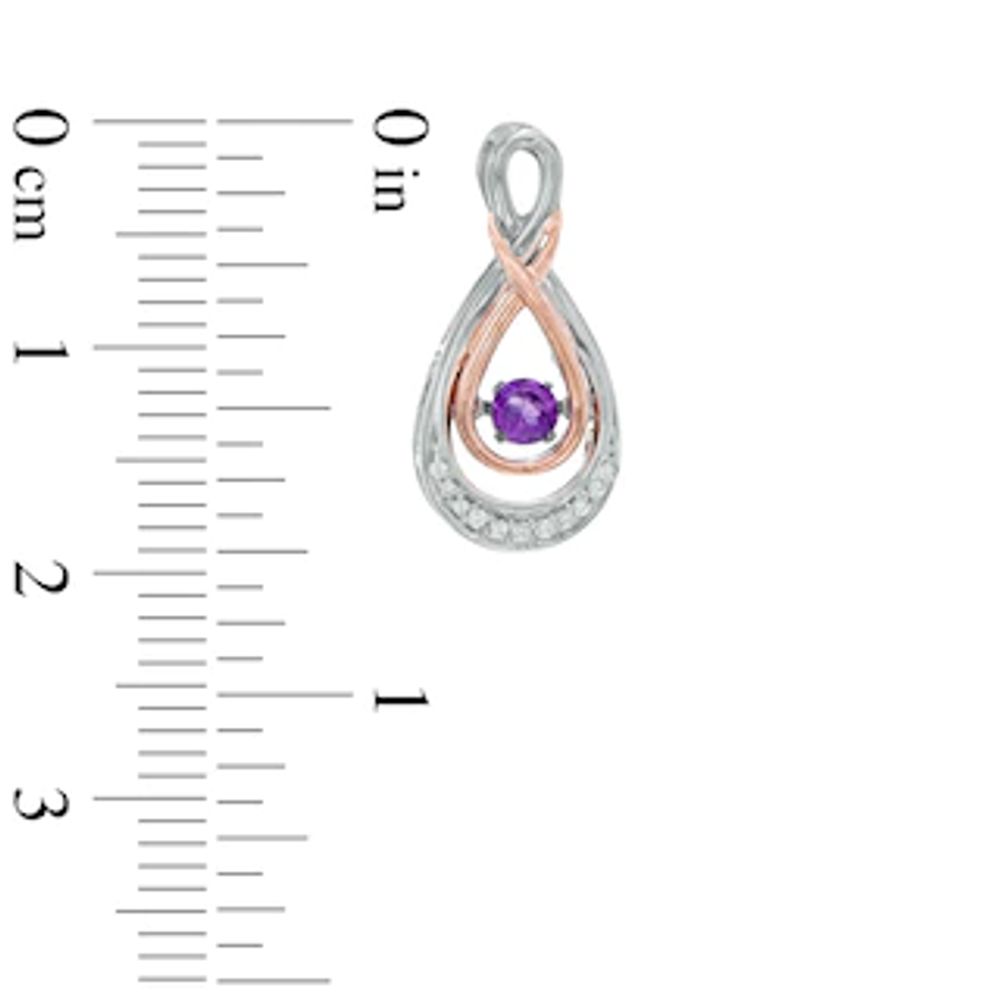 Unstoppable Love™ Amethyst and Diamond Accent Double Infinity Drop Earrings in Sterling Silver and 10K Rose Gold|Peoples Jewellers