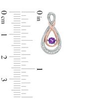 Unstoppable Love™ Amethyst and Diamond Accent Double Infinity Drop Earrings in Sterling Silver and 10K Rose Gold|Peoples Jewellers