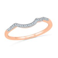 White Lab-Created Sapphire and Diamond Accent Twist Bridal Set in 10K Rose Gold|Peoples Jewellers