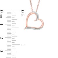 0.04 CT. T.W. Diamond Tilted Heart in 10K Rose Gold|Peoples Jewellers