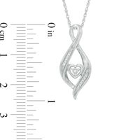 Diamond Accent Infinity Flame with Heart Pendant in Sterling Silver|Peoples Jewellers