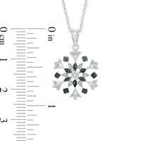 Black and White Diamond Accent Snowflake Pendant in Sterling Silver|Peoples Jewellers