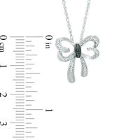 Black and White Diamond Accent Bow Necklace in Sterling Silver|Peoples Jewellers