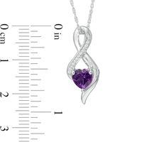 6.5mm Heart-Shaped Amethyst and Diamond Accent Infinity Pendant in 10K White Gold|Peoples Jewellers