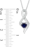 6.5mm Heart-Shaped Lab-Created Sapphire and Diamond Accent Infinity Pendant in 10K White Gold|Peoples Jewellers