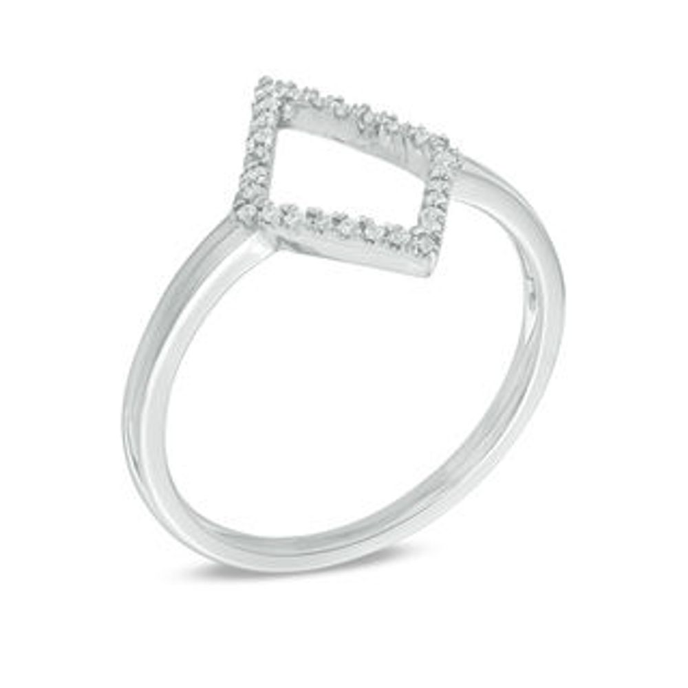 0.09 CT. T.W. Diamond Geometric-Shape Ring in Sterling Silver|Peoples Jewellers