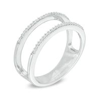 0.10 CT. T.W. Diamond Open Two Tier Ring in Sterling Silver|Peoples Jewellers