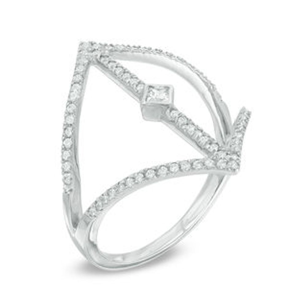 0.36 CT. T.W. Diamond Open Arrow Ring in Sterling Silver|Peoples Jewellers