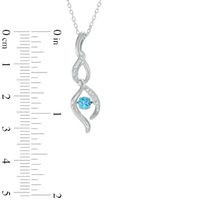 Unstoppable Love™ 4.0mm Swiss Blue Topaz and Lab-Created White Sapphire Infinity Pendant in Sterling Silver|Peoples Jewellers