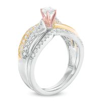 0.45 CT. T.W. Diamond Bypass Waves Bridal Set in 10K Tri-Tone Gold|Peoples Jewellers