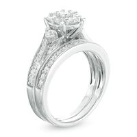 0.96 CT. T.W. Composite Diamond Bridal Set in 14K White Gold|Peoples Jewellers