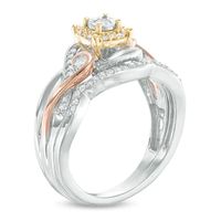 0.30 CT. T.W. Diamond Frame Swirl Bridal Set in Sterling Silver and 10K Two-Tone Gold|Peoples Jewellers