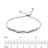 0.50 CT. T.W. Enhanced Black and White Diamond Intertwined Bolo Bracelet in Sterling Silver - 8.75"|Peoples Jewellers