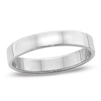 Ladies' 4.0mm Flat Square-Edged Wedding Band in 14K White Gold|Peoples Jewellers