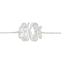 Scroll Monogram Bracelet in Sterling Silver (3 Initials) - 7.5"|Peoples Jewellers