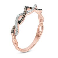 0.15 CT. T.W. Champagne Enhanced and White Diamond Twist Band in 10K Rose Gold|Peoples Jewellers