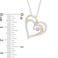 Unstoppable Love™ 0.15 CT. T.W. Composite Diamond Tilted Heart Pendant in 10K Tri-Tone Gold|Peoples Jewellers