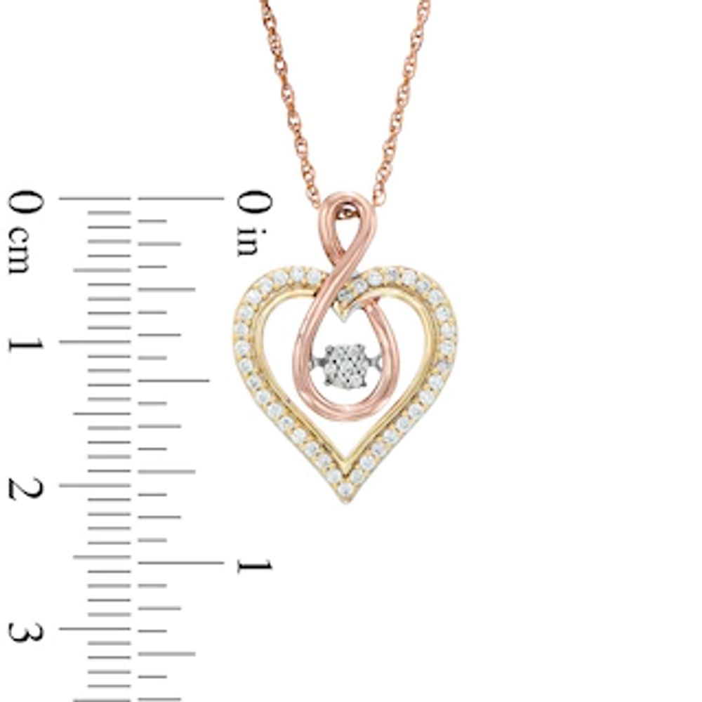 Unstoppable Love™ 0.23 CT. T.W. Composite Diamond Infinity Heart Pendant in 10K Tri-Tone Gold|Peoples Jewellers