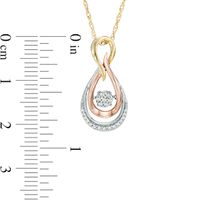 Unstoppable Love™ 0.09 CT. T.W. Composite Diamond Infinity Drop Pendant in 10K Tri-Tone Gold|Peoples Jewellers