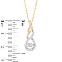 Unstoppable Love™ 0.11 CT. T.W. Composite Diamond Swirl Pendant in 10K Tri-Tone Gold|Peoples Jewellers