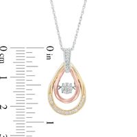 Unstoppable Love™ 0.15 CT. T.W. Composite Diamond Double Tear-Drop Pendant in 10K Tri-Tone Gold|Peoples Jewellers