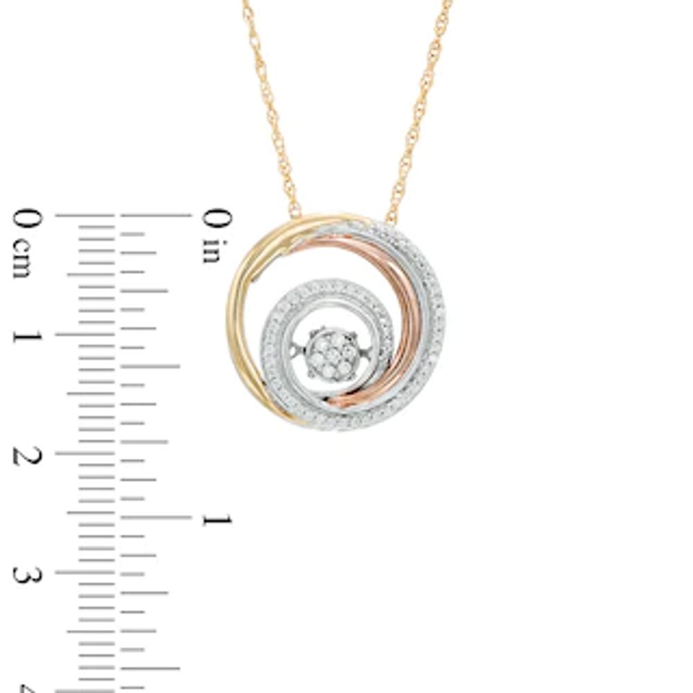 Unstoppable Love™ 0.15 CT. T.W. Composite Diamond Swirl Pendant in 10K Tri-Tone Gold|Peoples Jewellers
