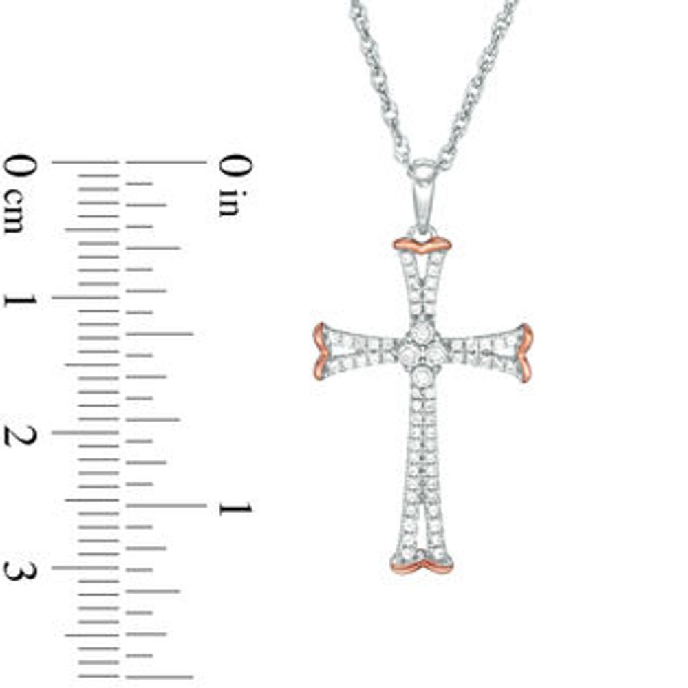 0.20 CT. T.W. Diamond Cross Pendant in 10K White Gold|Peoples Jewellers