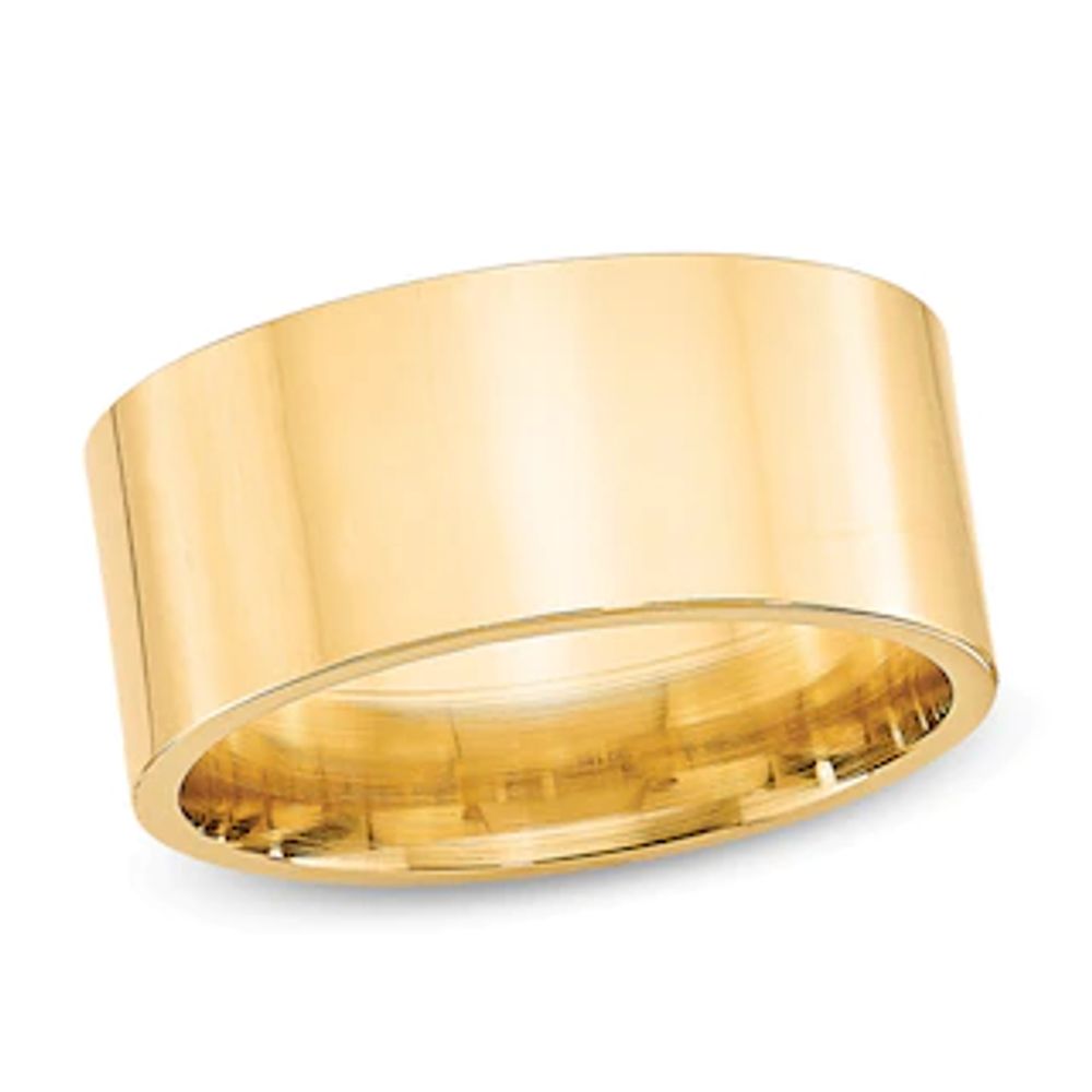 Ladies' 10.0mm Comfort-Fit Flat Wedding Band in 14K Gold|Peoples Jewellers