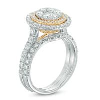 1.72 CT. T.W. Composite Diamond Double Frame Bridal Set in 10K Two-Tone Gold|Peoples Jewellers