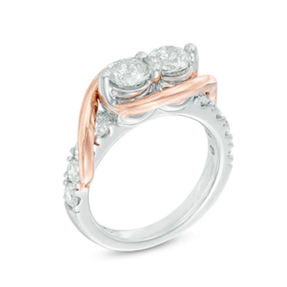 Ever Us™ 2.00 CT. T.W. Two-Stone Diamond Swirl Band in 14K Two-Tone Gold|Peoples Jewellers