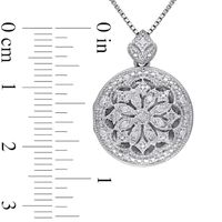 Diamond Accent Vintage-Style Frame Flower Locket in Sterling Silver|Peoples Jewellers