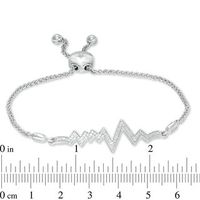 0.20 CT. T.W. Diamond Heartbeat Bolo Bracelet in Sterling Silver - 8.5"|Peoples Jewellers