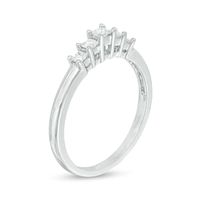 0.23 CT. T.W. Princess-Cut Diamond Five Stone Anniversary Band in 10K White Gold|Peoples Jewellers