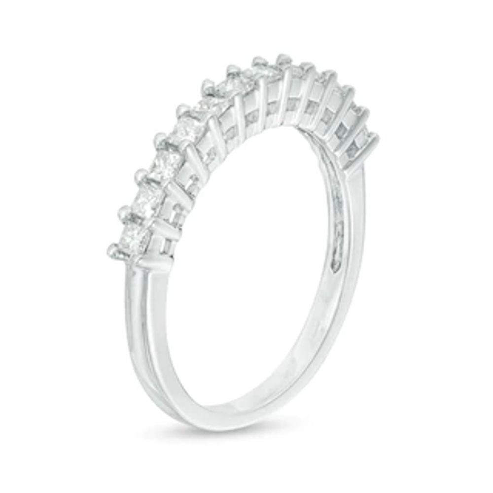 CT. T.W. Princess-Cut Diamond Anniversary Band in 10K White Gold|Peoples Jewellers