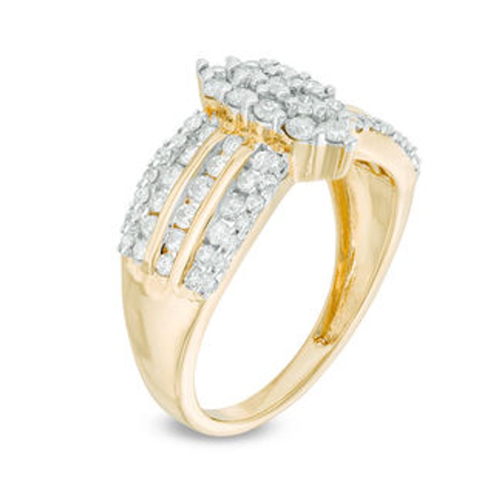0.95 CT. T.W. Composite Diamond Marquise Multi-Row Engagement Ring in 14K Gold|Peoples Jewellers
