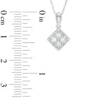 0.18 CT. T.W. Composite Diamond Square Pendant in 10K White Gold|Peoples Jewellers